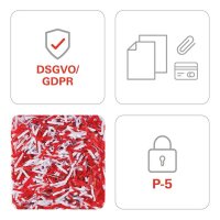 HSM SECURIO B22 Aktenvernichter mit Partikelschnitt P-5, 1,9 x 15 mm, bis 9 Blatt, weiß