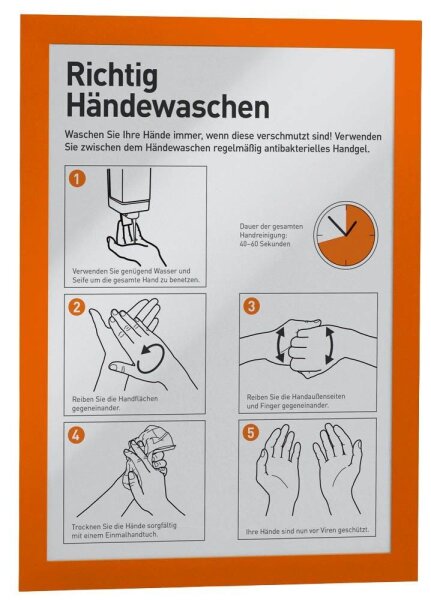 DURABLE Magnetrahmen selbstklebend DURAFRAME® orange A4, 2 St.