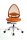 Topstar Bürostuhl OPEN BASE, J4700 S14 Kunstleder orange, Gestell silber