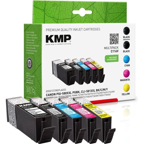 KMP C116V  2x schwarz, 1x cyan, 1x magenta, 1x gelb Druckerpatronen kompatibel z