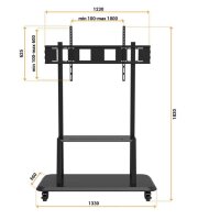 celexon TV-Ständer mit Rollen Professional Adjust-55120MP schwarz