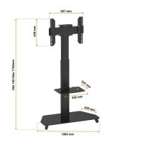 celexon TV-Ständer mit Rollen Professional Adjust-3770MP schwarz