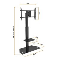 celexon TV-Ständer mit Rollen Adjust-3270MP Portrait schwarz