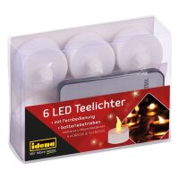 6 Idena LED-Teelichter weiß
