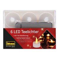6 Idena LED-Teelichter weiß