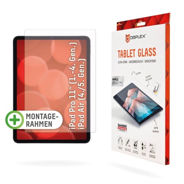 DISPLEX® Tablet Glass Display-Schutzglas für Apple iPad Air 4. Gen (2020), iPad Air 5. Gen (2022), iPad Pro 11" 1. Gen (2018), iPad Pro 11" 2. Gen (2020), iPad Pro 11" 3. Gen (2021)