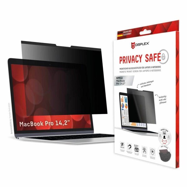 DISPLEX® Privacy Safe magnetische 2-Wege Display-Blickschutzfolie für Apple MacBook Pro 14,2“