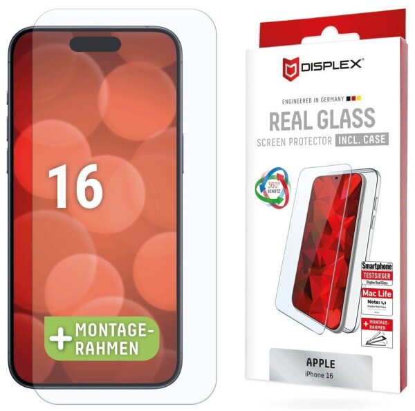 DISPLEX® Real Glass Schutz-Set für Apple iPhone 16