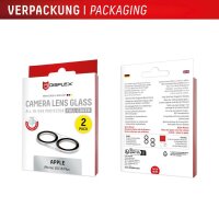 DISPLEX® Camera Lens Glass Kamera-Schutzgläser für Apple iPhone 16, iPhone 16 Plus, 2 St.
