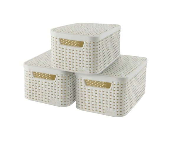 curver STYLE S Aufbewahrungsboxen creme 29,1 x 19,8 x 14,2 cm, 3 St.