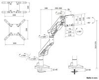 Neomounts Monitor-Halterung ACE DS70-256BL1 Gaming schwarz für 1 Monitor, Tischklemme
