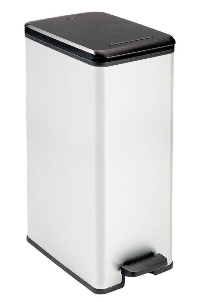 curver DECOBIN SLIM BIN Mülleimer 40,0 l silbermetallic