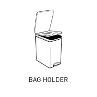 curver DECOBIN SLIM BIN Mülleimer 40,0 l silbermetallic