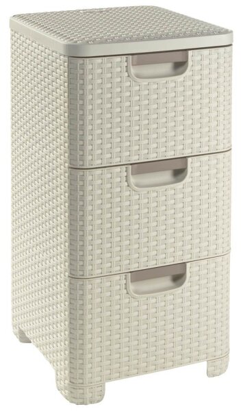 curver STYLE Aufbewahrungsboxen 3x 14,0 l creme 32,8 x 37,8 x 60,0 cm, 1 St.