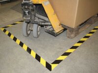 EICHNER Bodenmarkierungsband gelb, schwarz 5,0 cm x 33,0 m