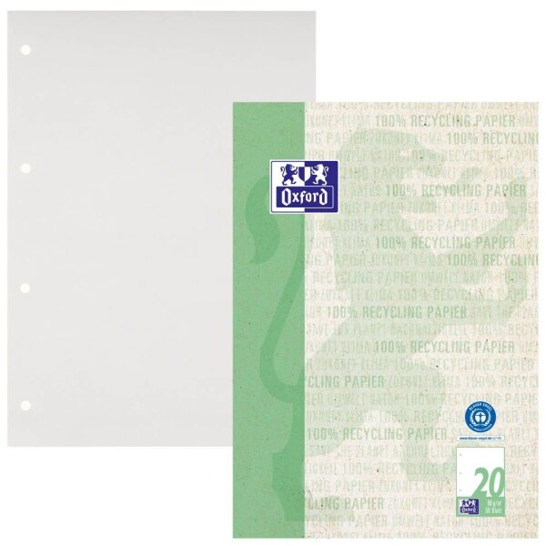 OXFORD Briefblock Recycling DIN A4 blanko, 1 Block