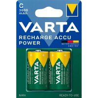 2 VARTA Akkus RECHARGE ACCU Power Baby C 3.000 mAh