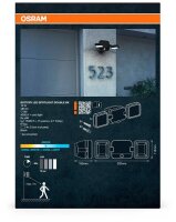 OSRAM LED-Außenleuchte mit Dämmerungssensor und Bewegungsmelder Battery LED Spotlight Double, schwarz 10 W, 1 St.