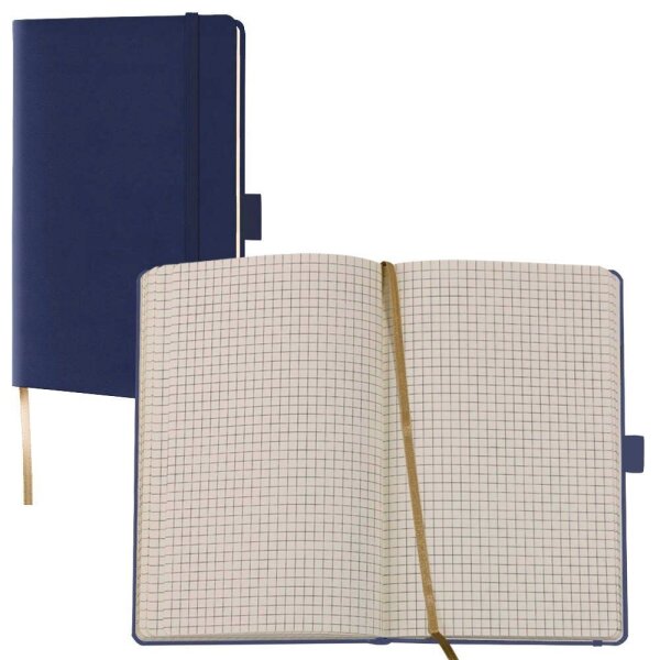 Lediberg Notizbuch Tucson ca. DIN A6 kariert, mittelblau Hardcover 192 Seiten, 1 St.