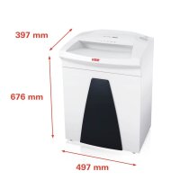HSM SECURIO B26 Aktenvernichter mit Partikelschnitt P-6, 0,78 x 11 mm, bis 6 Blatt, weiß