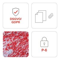 HSM SECURIO B26 Aktenvernichter mit Partikelschnitt P-6, 0,78 x 11 mm, bis 6 Blatt, weiß