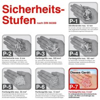 HSM SECURIO B26 Aktenvernichter mit Partikelschnitt P-7, 1 x 5 mm, bis 4 Blatt, weiß