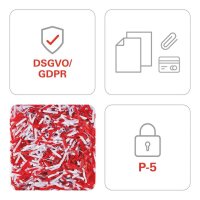 HSM SECURIO B35 Aktenvernichter mit Partikelschnitt P-5, 1,9 x 15 mm, bis 15 Blatt, weiß