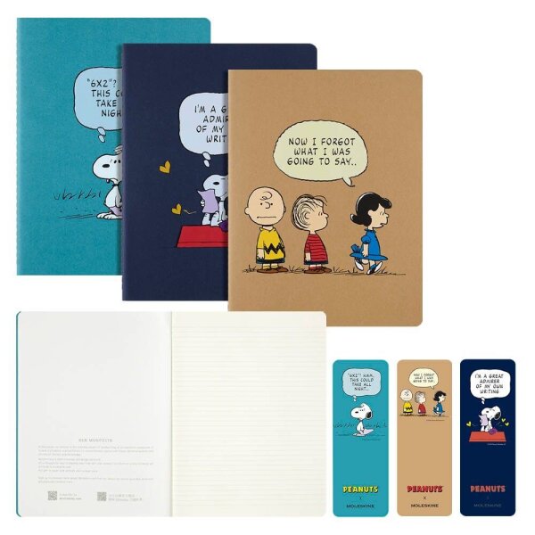 MOLESKINE Notizbuch Peanuts Cahier ca. DIN A5 liniert, mehrfarbig Softcover 120