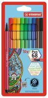 STABILO pen 68 Filzstifte farbsortiert, 10 St.