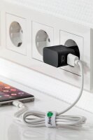 goobay Ladekabel mit Adapter schwarz, 12 Watt