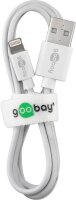 goobay Ladekabel mit Adapter weiß, Kabellänge: 1,0 m, 12 Watt