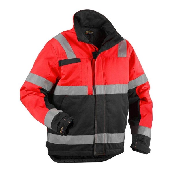 BLAKLÄDER® Herren Warnjacke Winter 4862 rot, schwarz Größe 3XL