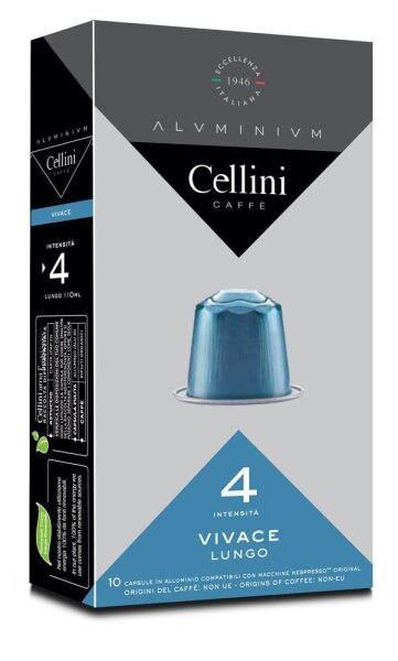 Cellini LUNGO VIVACE Kaffeekapseln, Arabicabohnen mild, 10 St.