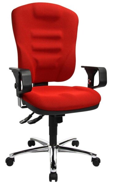 Topstar Bürostuhl Softec Synchro Deluxe, SOFTEC BC1 Stoff rot, Gestell chrom