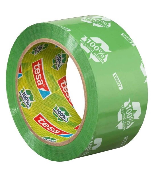 tesa Packband tesapack® Strong Recycled 100% recycled plastic grün 50,0 mm x 66,0 m 1 Rolle