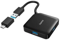 hama USB-Hub 4-fach schwarz