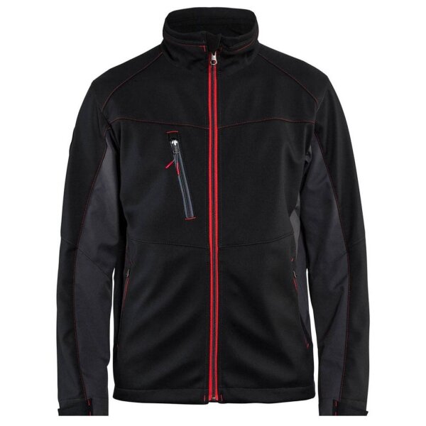 BLAKLÄDER® unisex Softshelljacke 4950 schwarz, rot Größe M