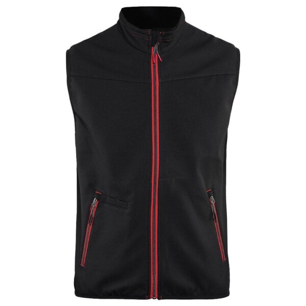 BLAKLÄDER® unisex Softshellweste 3850 schwarz, rot Größe 4XL