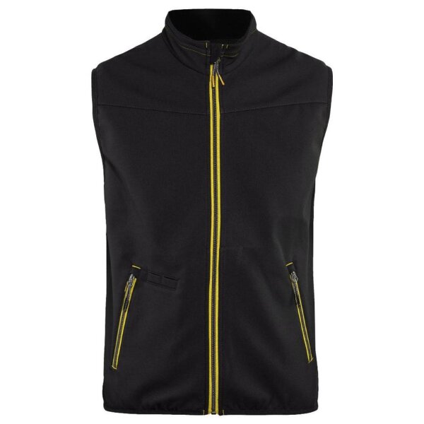 BLAKLÄDER® unisex Softshellweste 3850 schwarz, gelb Größe M