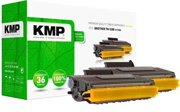 KMP B-T30D  schwarz Toner kompatibel zu brother TN-3280, 2er-Set