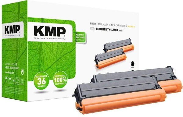 KMP B-T98D  schwarz Toner kompatibel zu brother TN-421BK, 2er-Set