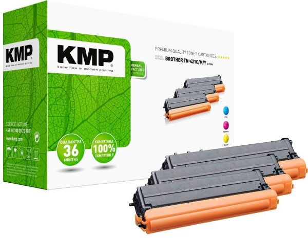 KMP B-T99V  cyan, magenta, gelb Toner kompatibel zu brother TN-421C/M/Y, 3er-Set