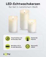 goobay LED-Kerzen weiß, 3 St.