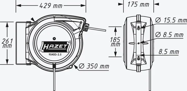 HAZET automatische Kabeltrommel 20,0 m