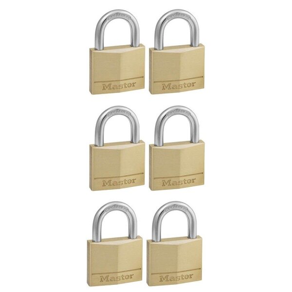 Master Lock® Vorhängeschlösser 140EURSIX gold, 6 St.