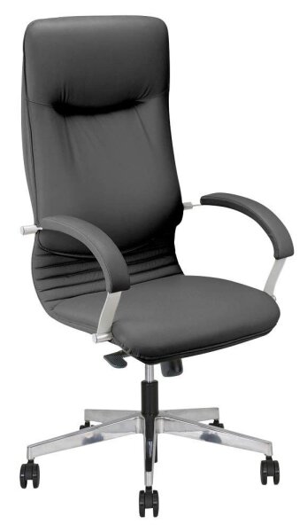 Nowy Styl Chefsessel Nova Steel Leder schwarz, Gestell alu