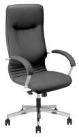 Nowy Styl Chefsessel Nova Steel Leder schwarz, Gestell alu
