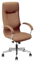 Nowy Styl Chefsessel Nova Steel Leder braun, Gestell alu