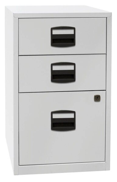 BISLEY Home Standcontainer lichtgrau 3 Auszüge Kunststoff-Muldengriff schwarz 41,3 x 40,0 x 67,2 cm