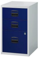 BISLEY Home Standcontainer lichtgrau, oxfordblau 3 Auszüge Kunststoff-Muldengriff schwarz 41,3 x 40,0 x 67,2 cm